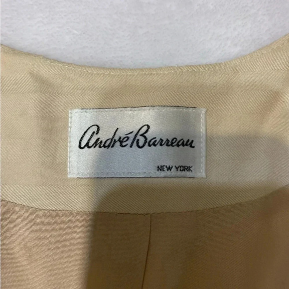 Andre Barreau Women's 2 Piece Suit Blazer Skirt Beige Work Size 10 - Picture 6 of 14